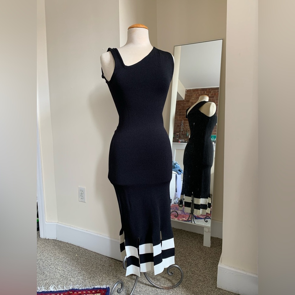 RACHEL ROY Black stretch midi dress